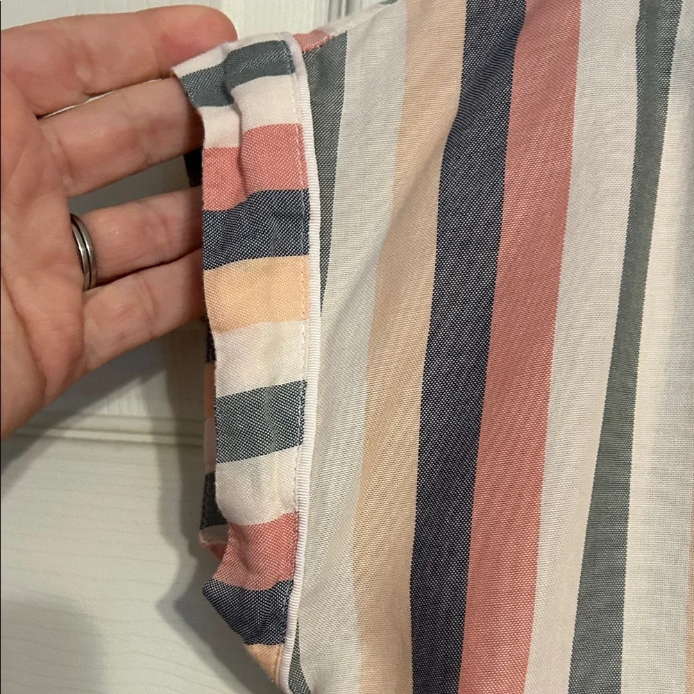 MADEWELL Small Gray Pink Peach White Loungewear Sleep Shirt Lonnie Button Up